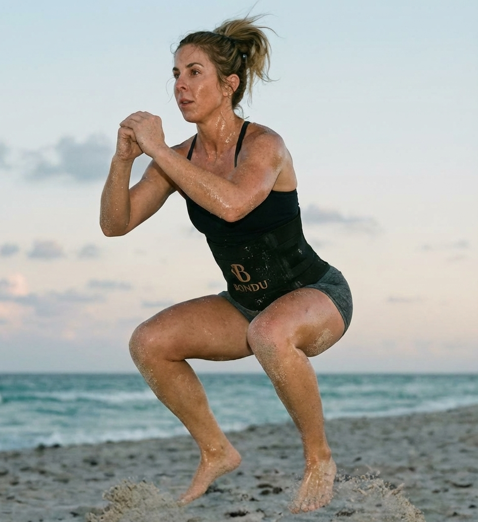 BONDU Bauchband aus Neopren – Trainingsgürtel mit Sauna-Effekt