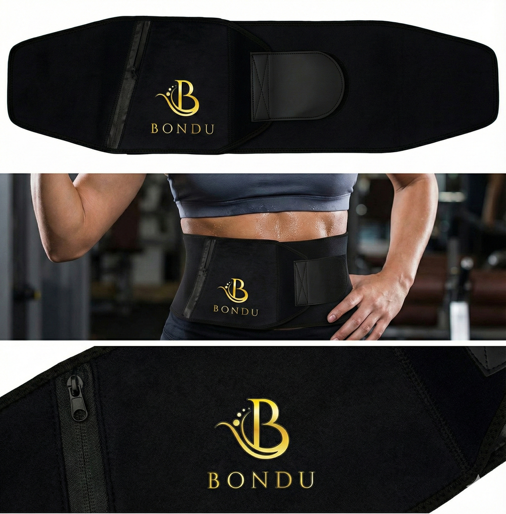 BONDU Bauchband aus Neopren – Trainingsgürtel mit Sauna-Effekt